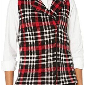Chaps Women’s Plaid Vest Size Medium Red